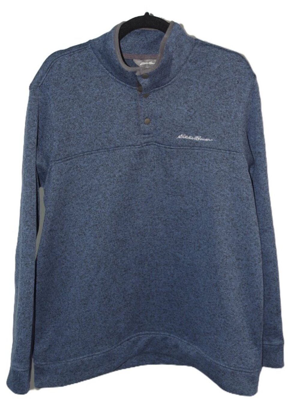 Men’s Eddie Bauer XL Radiator Fleece Jacket Knit Half Snap Mock Pullover Blue